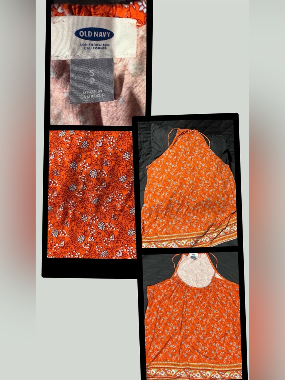 ❤️‍🔥FREE WHEN ADDED TO YOUR BUNDLE❤️‍🔥 Old‎ Navy Orange Floral Top #1561